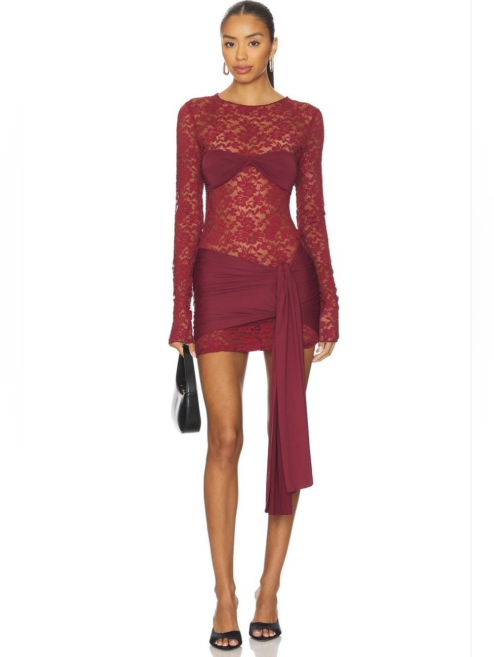 Revolve LIONESS Midnight Mini Dress Garnet Red XS